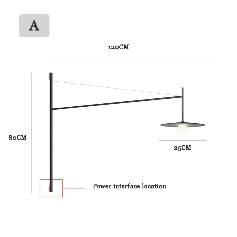 Jeska Nordic Long Pole Wall Lamps