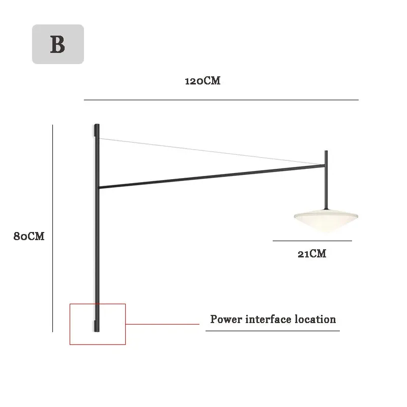 Jeska Nordic Long Pole Wall Lamps