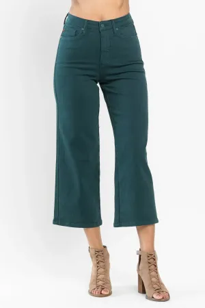 Judy Blue Cropped Wide Leg in Teal