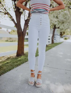 KanCan Perfect White Button Jeans