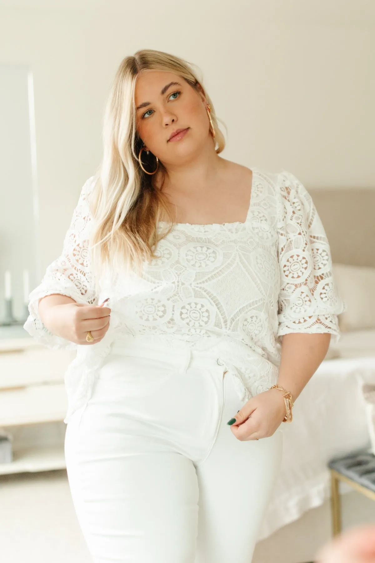 Lace Surprise Blouse in Ivory