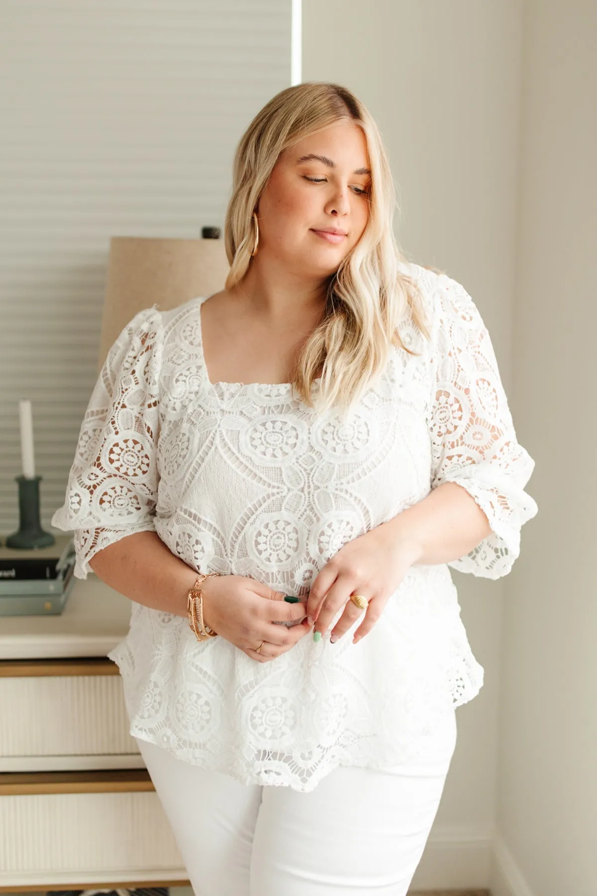 Lace Surprise Blouse in Ivory