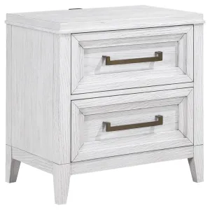 Marielle - 2-Drawer Nightstand Bedside Table - Distressed White