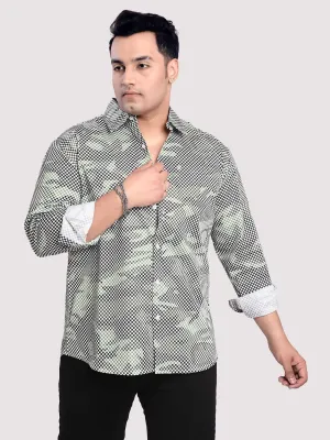 Matrix Printed Digital Printed Shirt Men's Plus Size