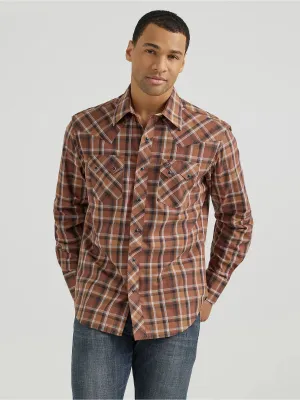 Men's Wrangler Retro Brown/Black Plaid Snap Shirt