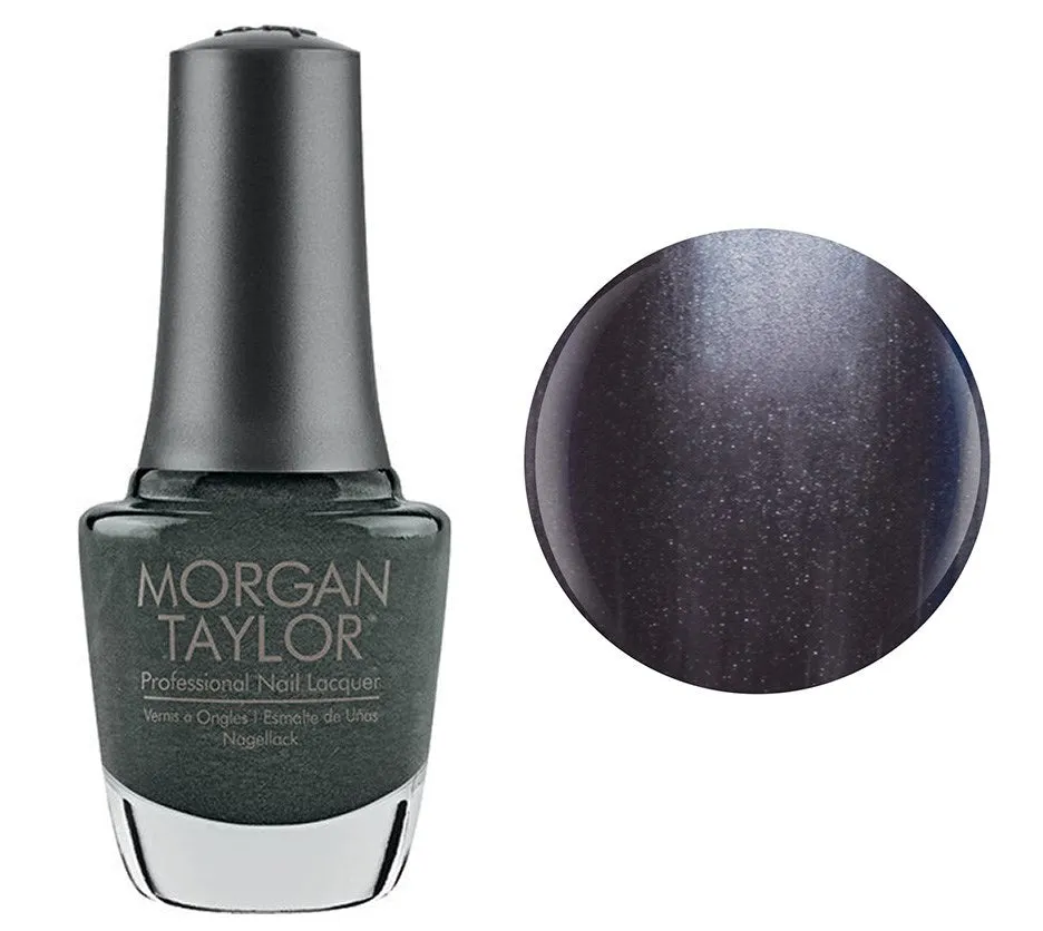 Morgan Taylor Lacquer Nail Polish - Midnight Caller - Drak Gray Metallic - 15ML