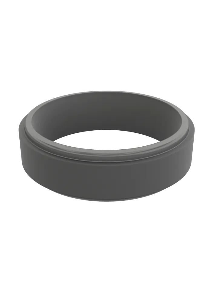 Narrow Polished Step Edge Silicone Ring