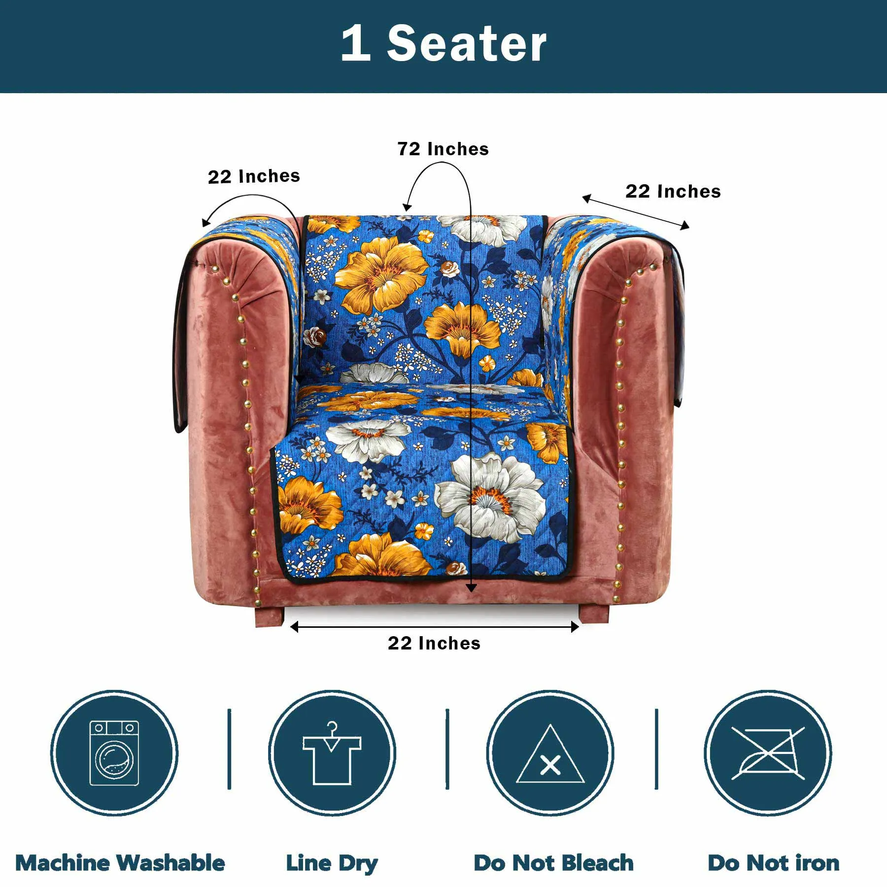 Neotraditional Flowers Quilted Sofa Cover Set