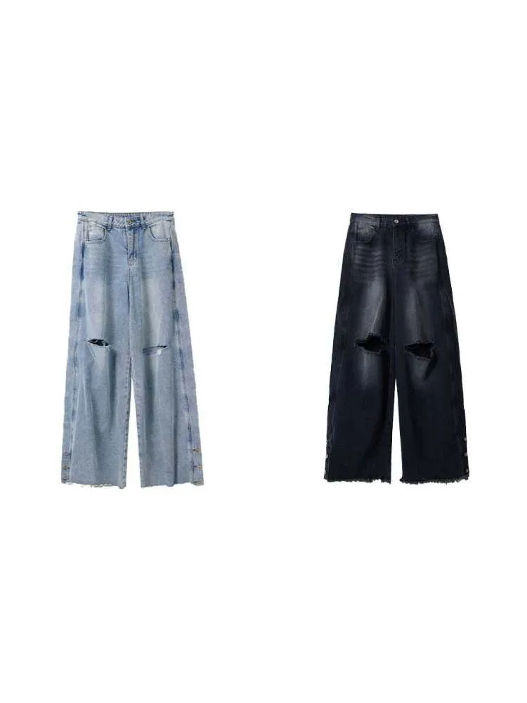 Niche Design Holes Loose Fitting Jeans【s0000006730】