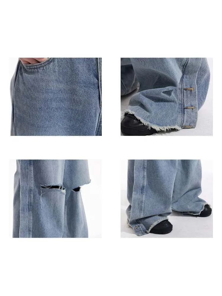 Niche Design Holes Loose Fitting Jeans【s0000006730】