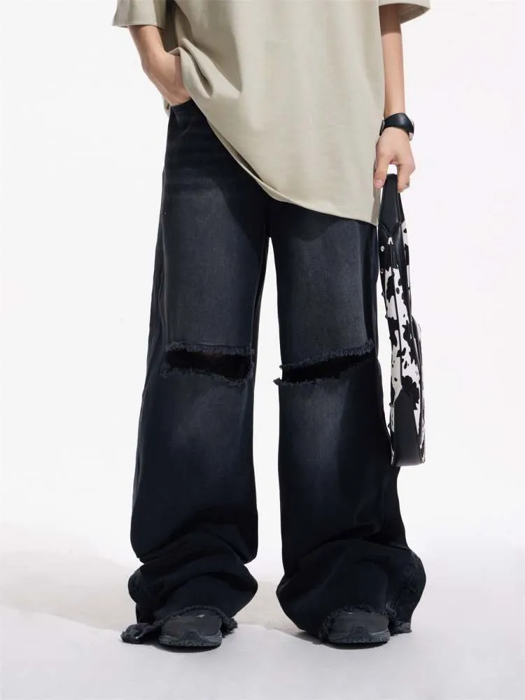 Niche Design Holes Loose Fitting Jeans【s0000006730】