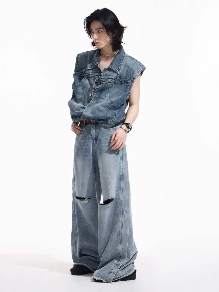 Niche Design Holes Loose Fitting Jeans【s0000006730】