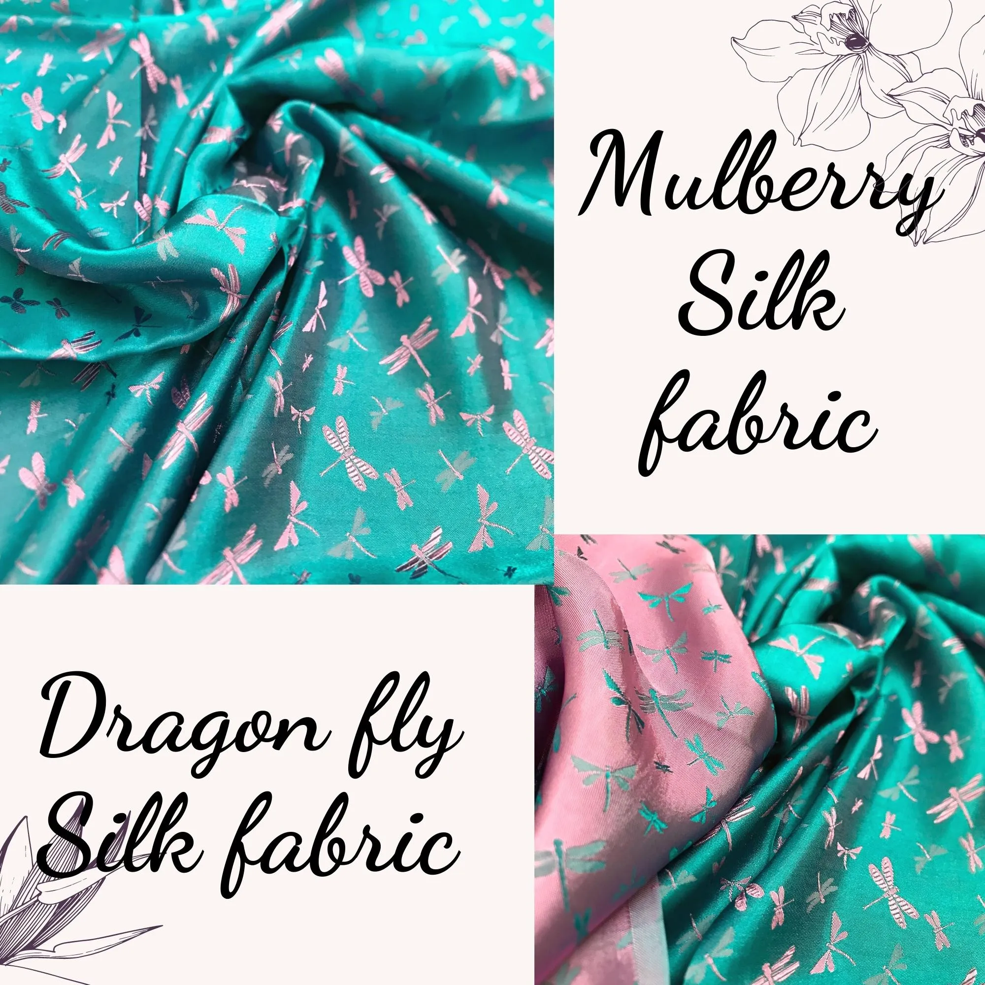 PATTERN MULBERRY SILK fabric by the yard - Handmade fabric – Dress making – Silk for sewing - Gift for women - Sewing clothes