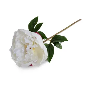 Peony Stem with Leaves, 21" -White