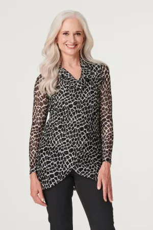 Printed Longline Layered Blouse