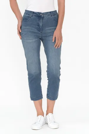 Rosanna Washed Denim Cropped Jeans