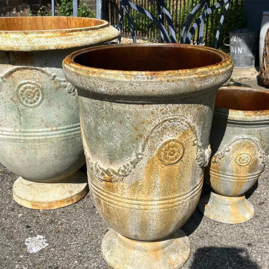 Rustic Iron Urn Planters - Versailles - Various Sizes