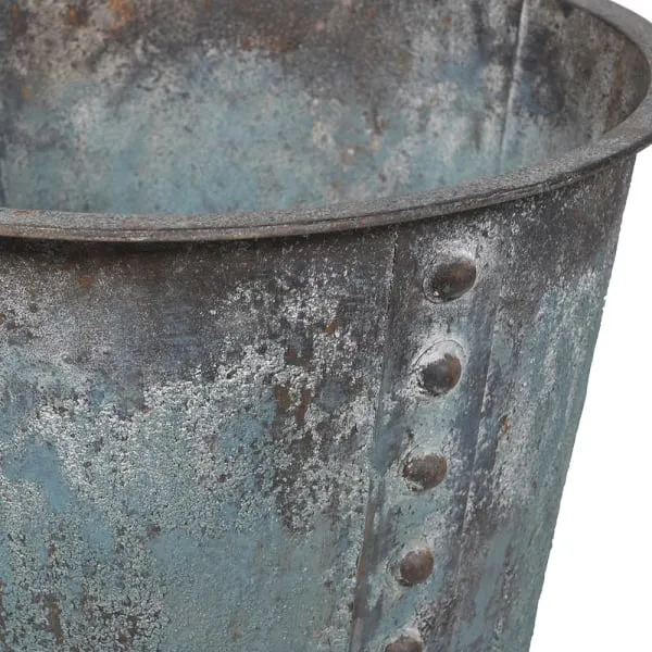 Rustic Verdigris Studded Iron Planter