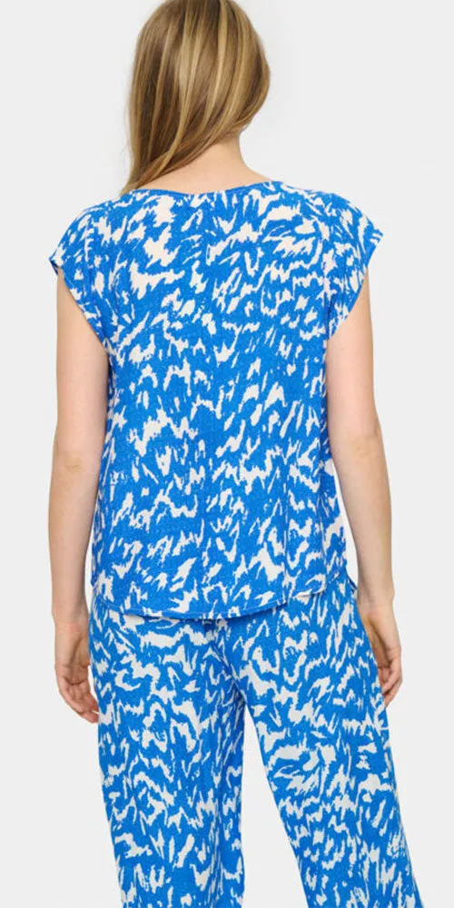 Saint Tropez Printed Top, blue nature