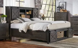 Sun Valley King Bed – Storage Headboard W/ Rotating Storage