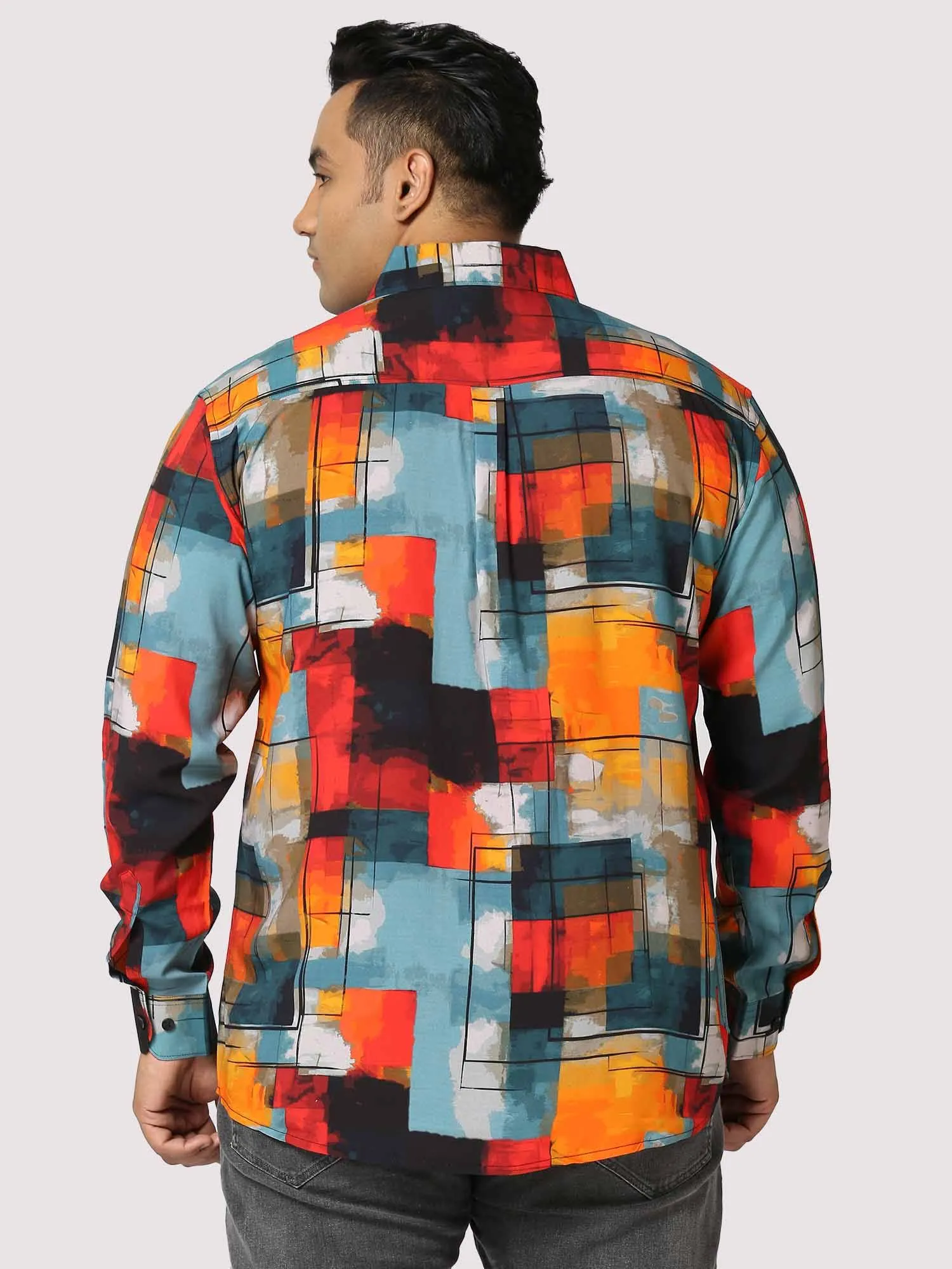 Sunset Strokes Digital Printed Full Sleeve Men's Plus Size