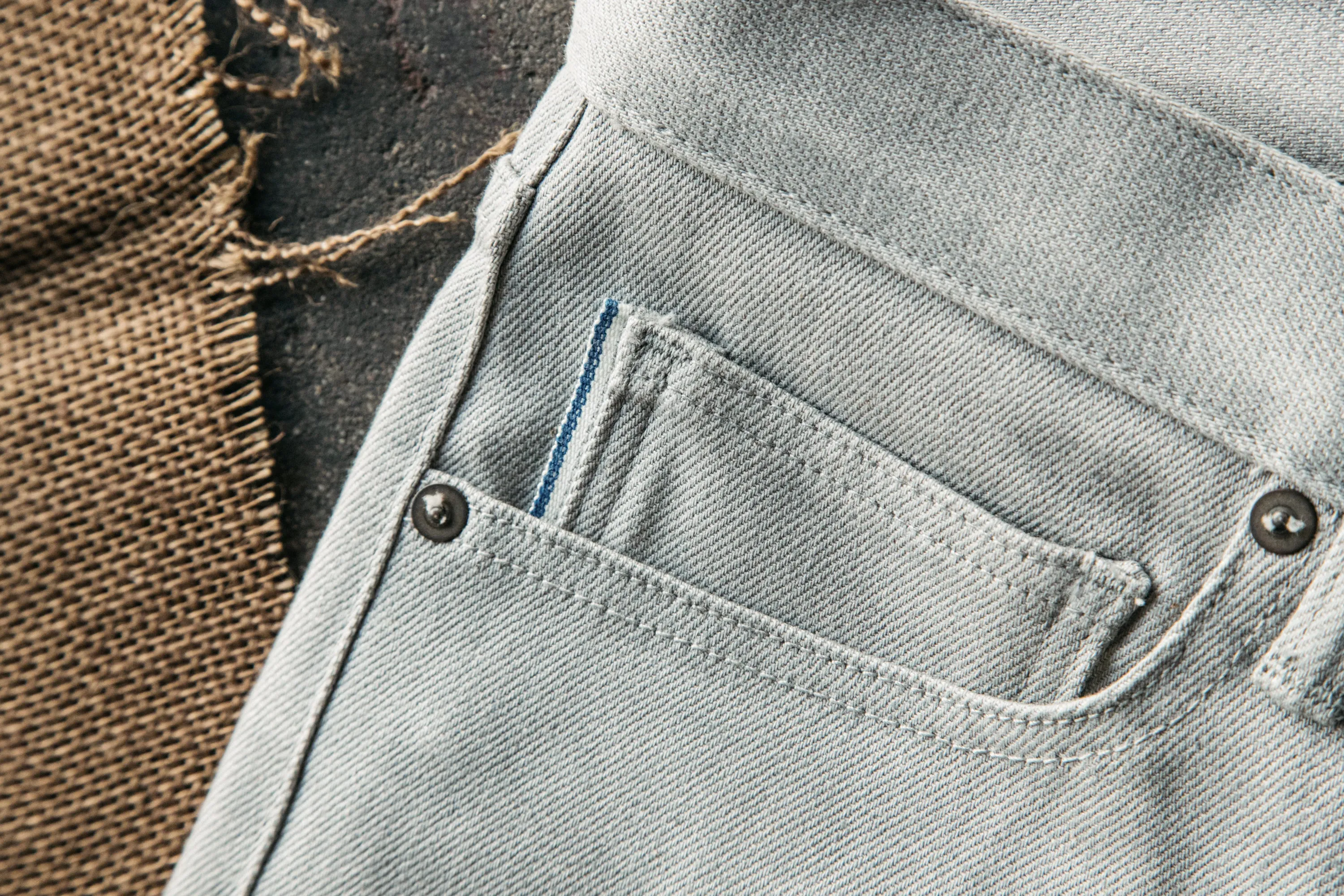 The Pen Slim - Silver Gray Raw 14oz Selvedge