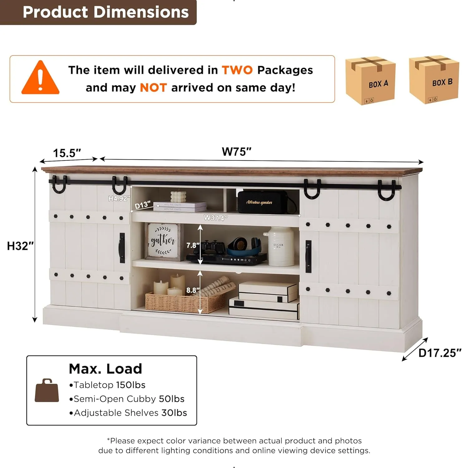 TV Stand or TV Stand with Fireplace for TVs