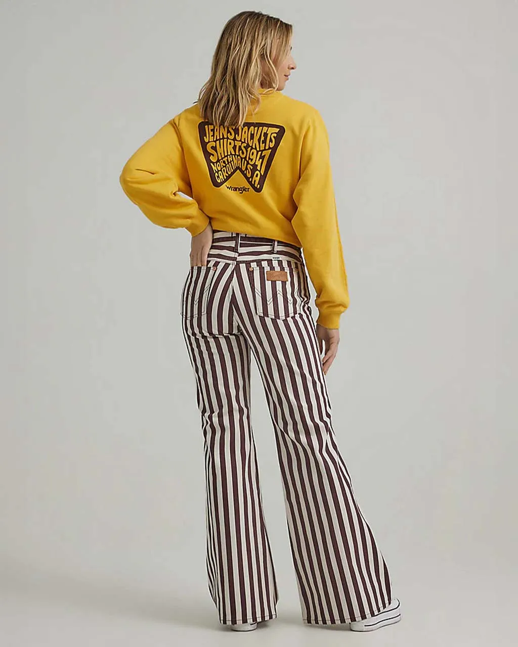 Wanderer High Rise Flare Jeans - Dahlia Stripe