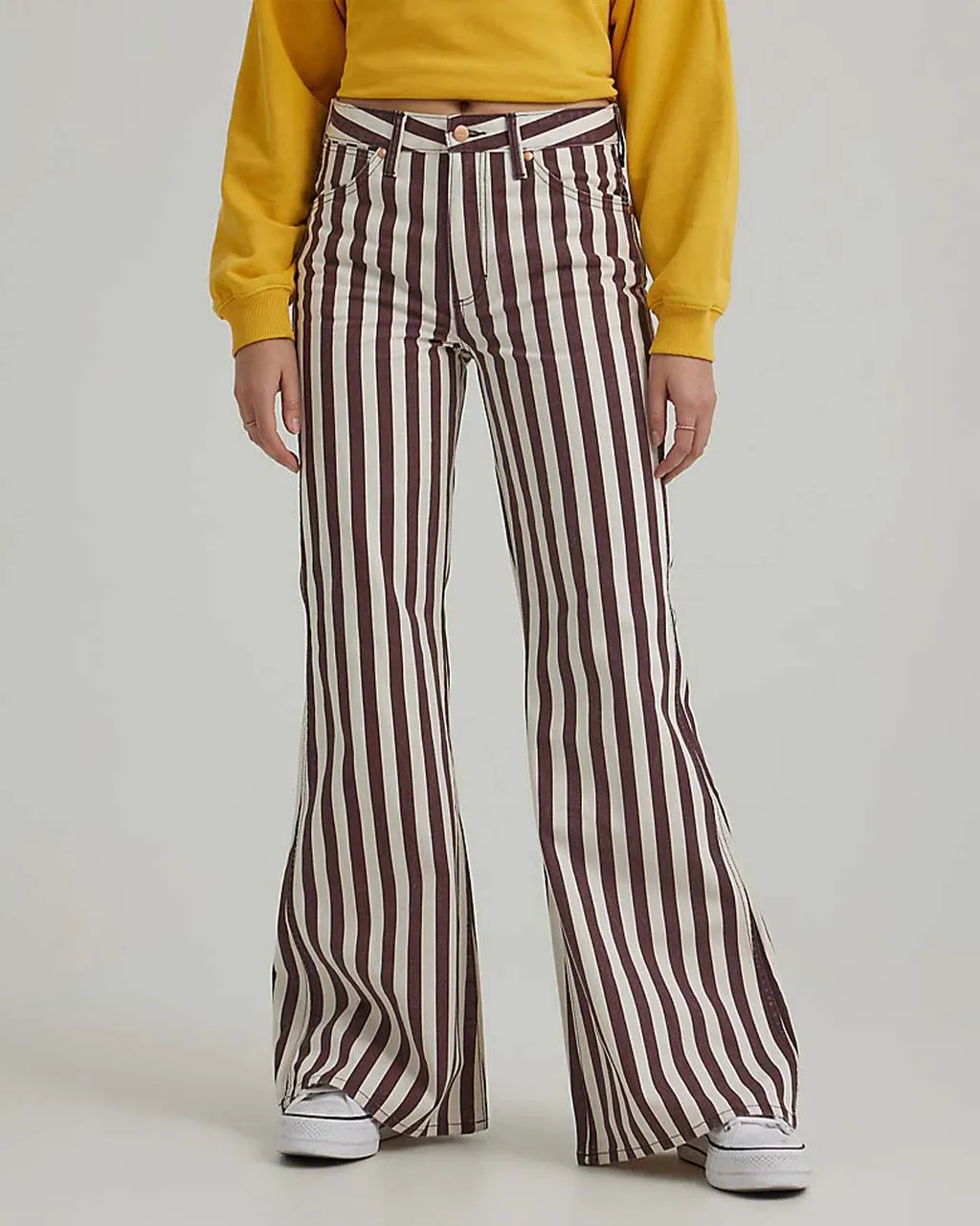 Wanderer High Rise Flare Jeans - Dahlia Stripe