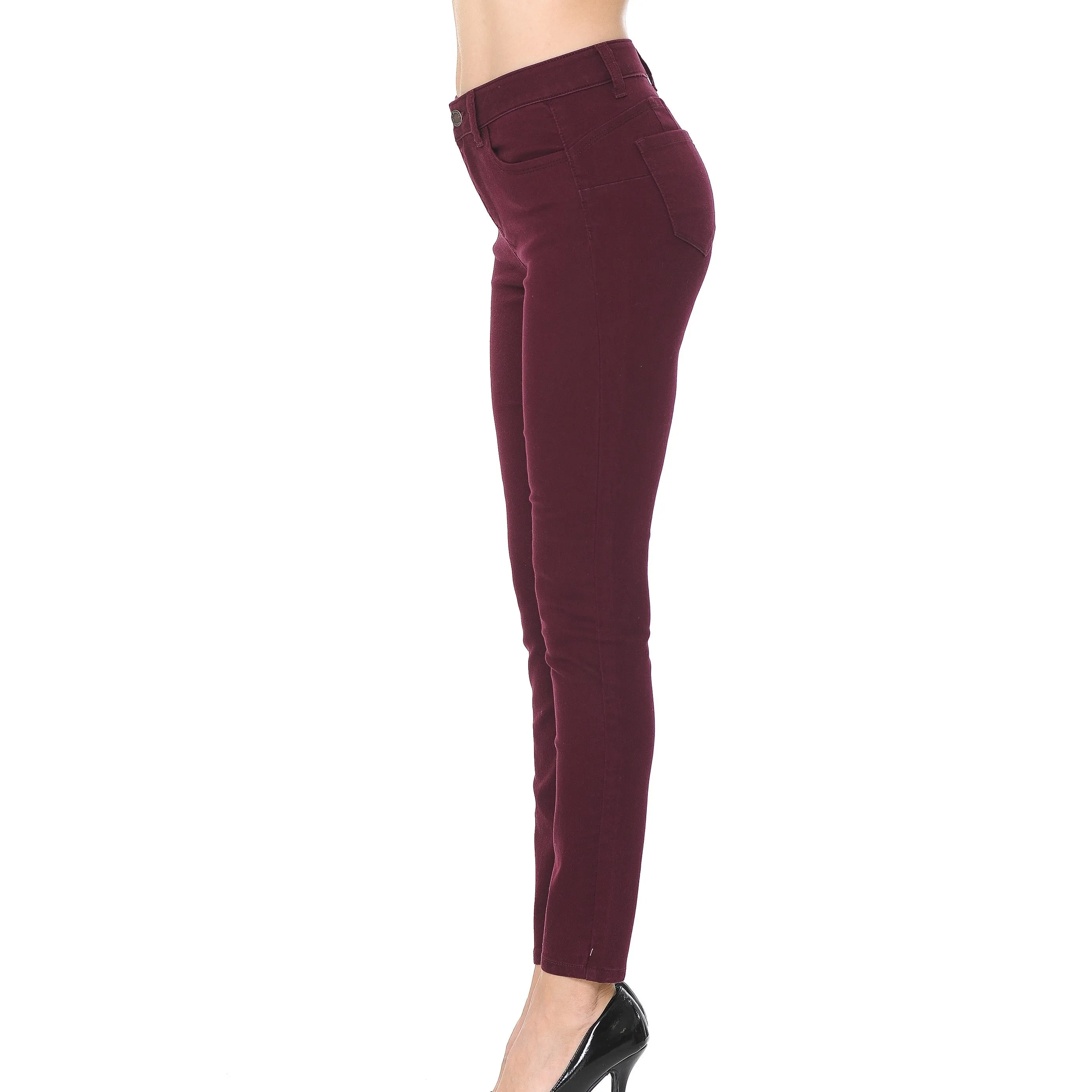 Wax Denim Women's Juniors Push-Up High-Rise Colored Twill Pants