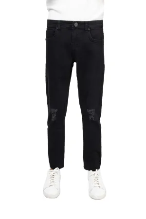 X RAY Boy's Slim Fit Jeans With Rips & Repair